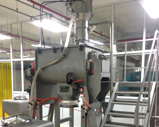 Silica powder liquid mixing site