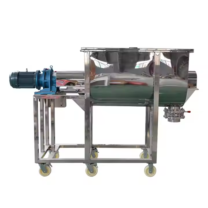 Rice bran horizontal ribbon mixer
