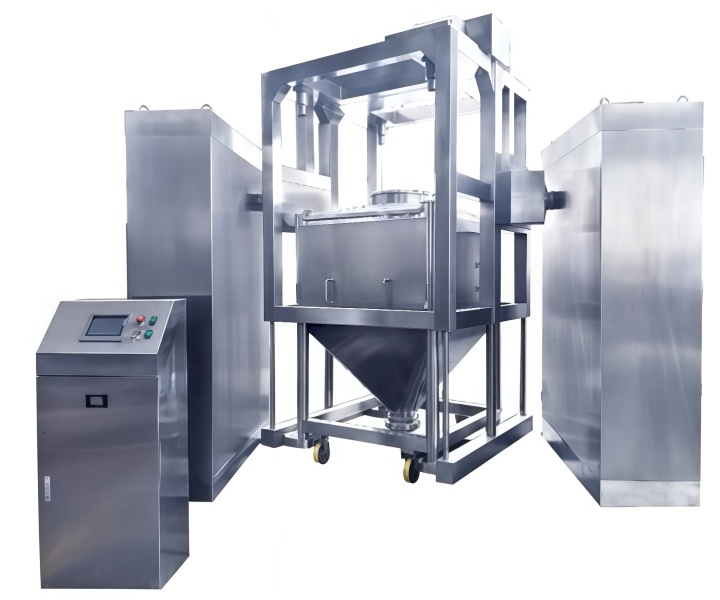 Dry powder for automatic lifting hopper mixer