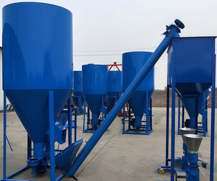 Poultry farm for chicken feed mixer