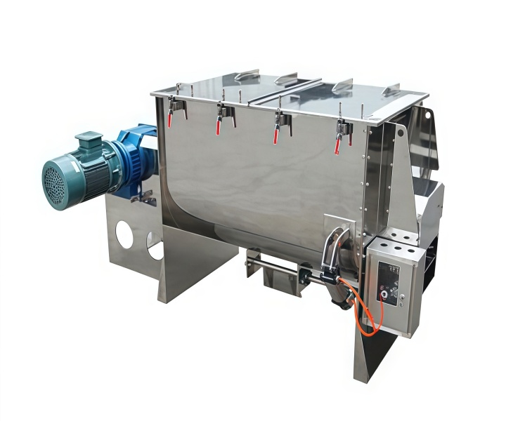How to mix dry feed powder and wet feed powder in the mixer?