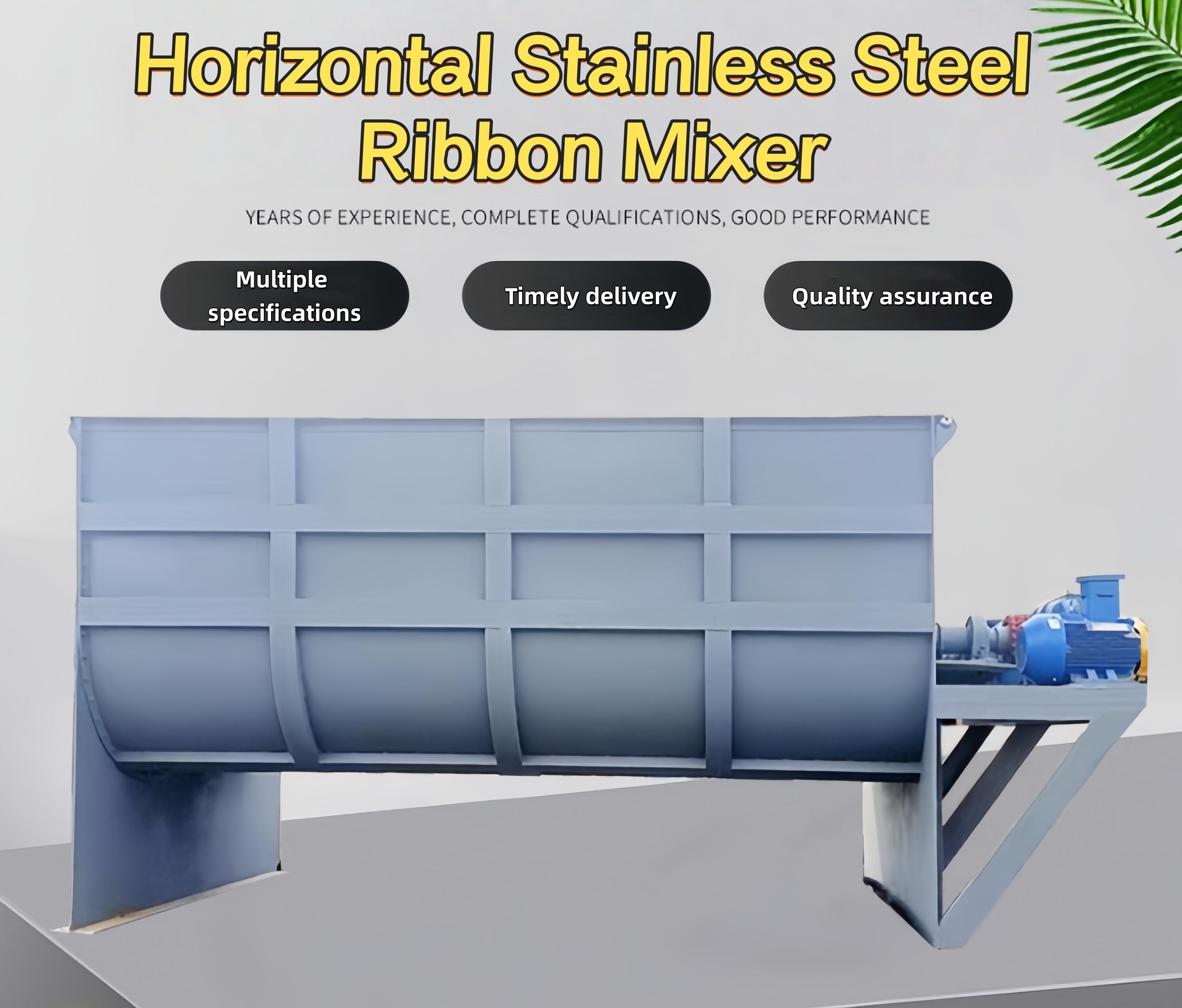 Horizontal Stainless Steel Ribbon Mixer