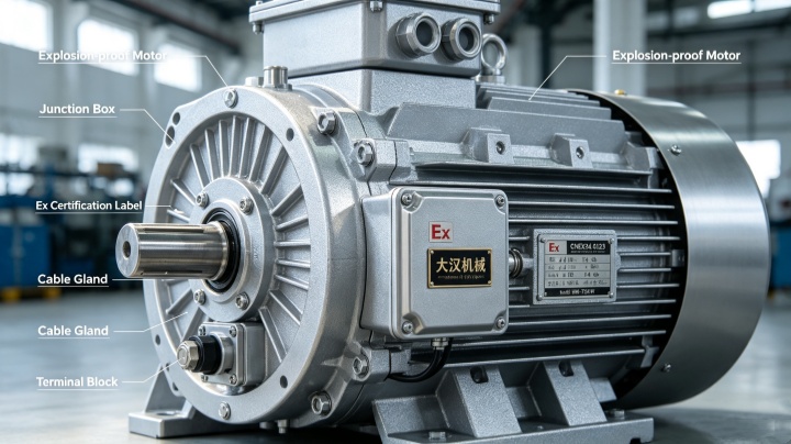Explosion-proof motor on Chemical Pigment Dedicated Mixer with ATEX certification label