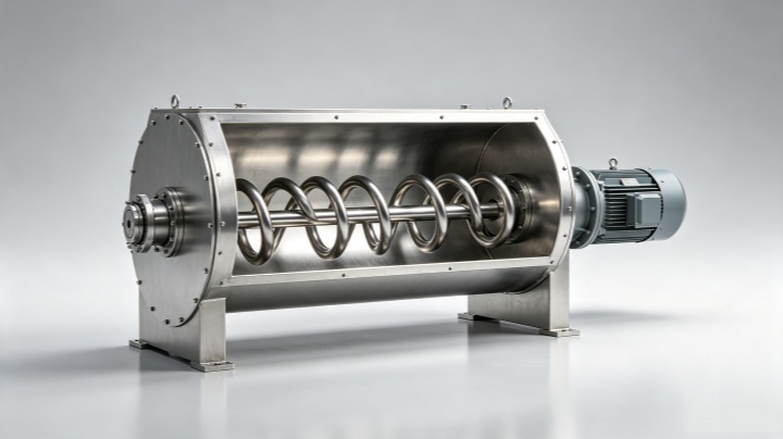 Horizontal Ribbon Blender stainless steel U-shaped trough and double-layer ribbon agitator for bulk solids mixing