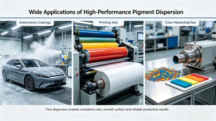 Pigmented coating application on automotive panel using high-shear mixer dispersed paint