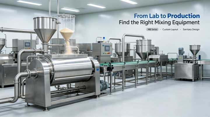 Dahan food additive ribbon blender installed in a production facility for high-capacity industrial blending operations.