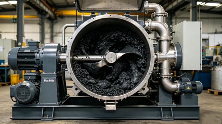 Industrial thermal mixer for high-viscosity silicone rubber compounding