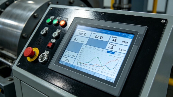 PLC temperature control system on silicone rubber thermal mixer