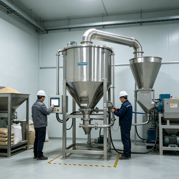 Industrial amino acid premix feed mixer installed in feed mill production line