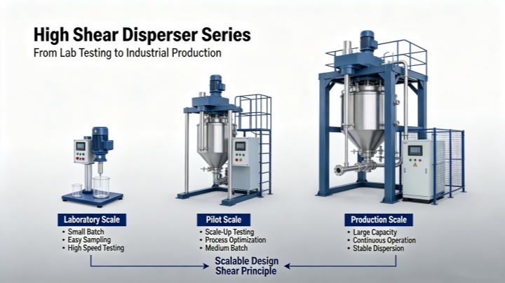 Range of high-speed dispersing mixers for pigment from laboratory scale to production scale