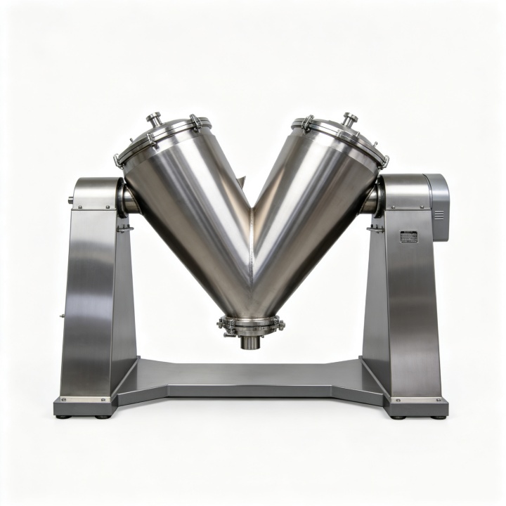 V-Type Powder Mixer industrial blender stainless steel construction for dry powder mixing pharmaceutical food chemical production