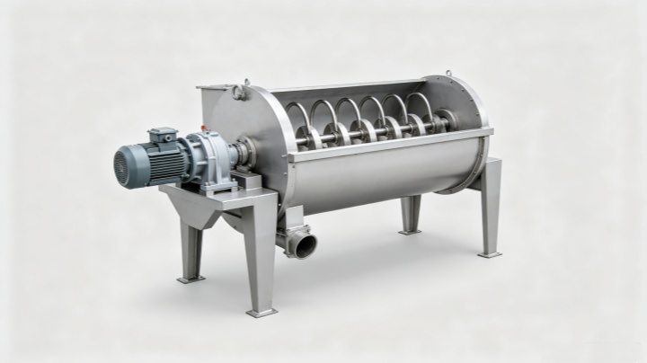 Horizontal ribbon blender machine for powder mixing on production line