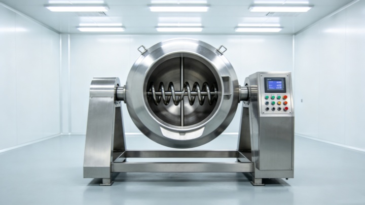 Stainless steel food additive ribbon blender for sanitary powder mixing