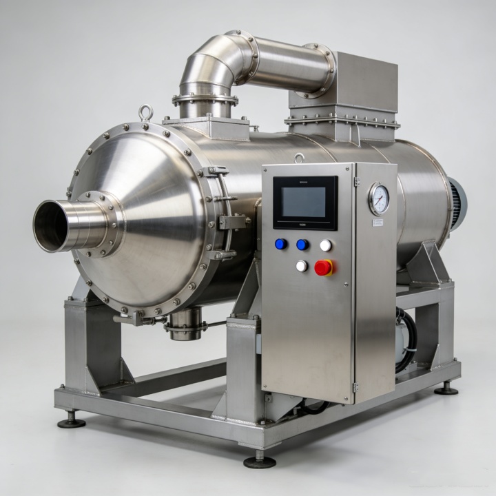 Industrial rubber and plastic thermal mixer machine with stainless steel chamber and control panel